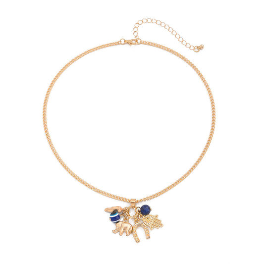 Conch, Fish & Eye Coastal Bead Necklace