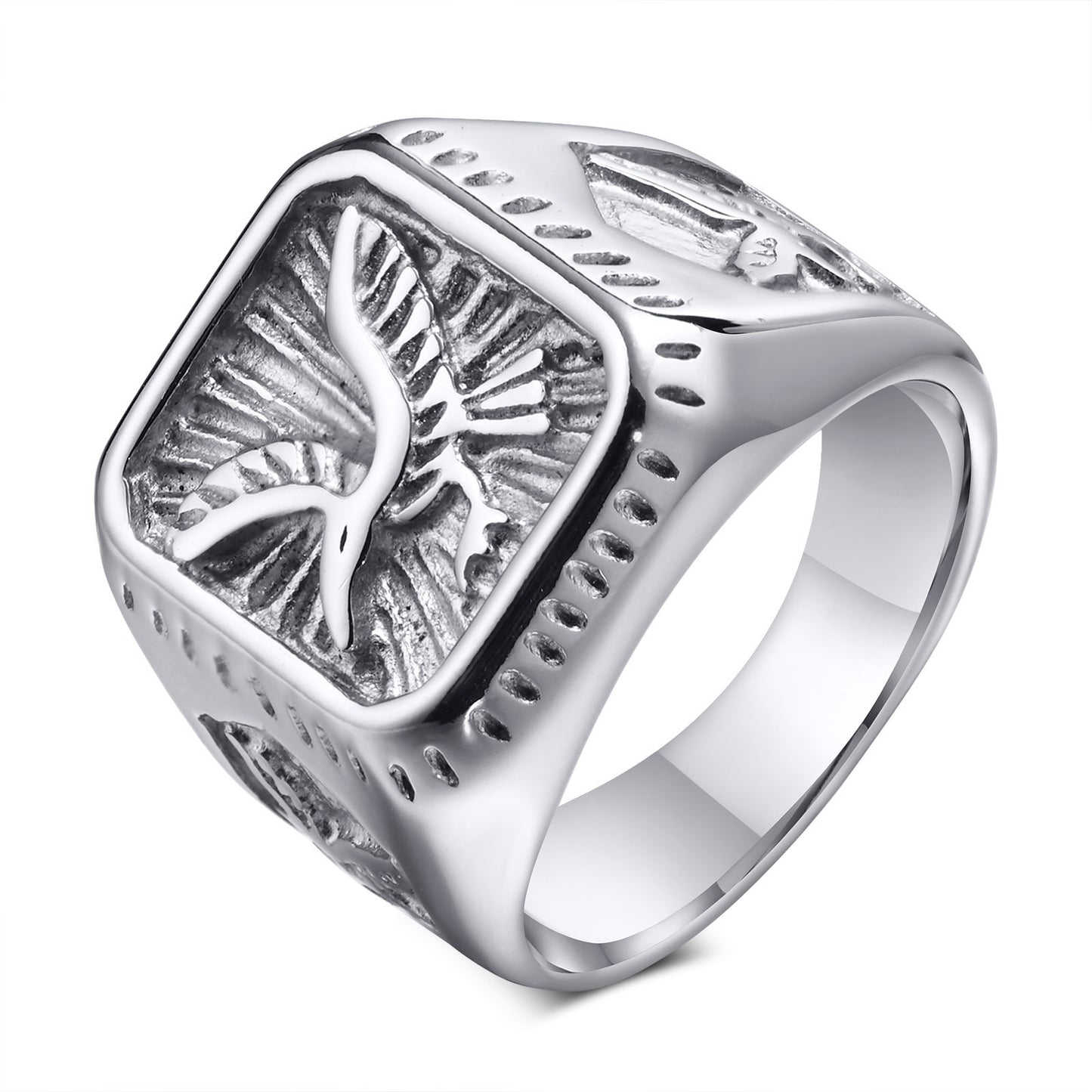 Stainless Steel Eagle Ring Spot Wholesale Gold Trendy Men’s Ring