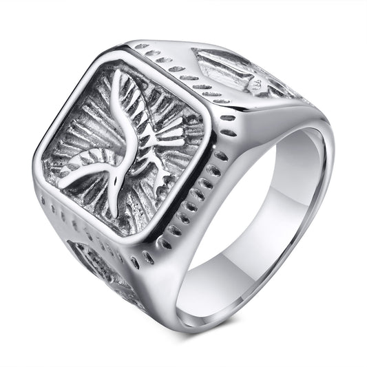 Stainless Steel Eagle Ring Spot Wholesale Gold Trendy Men’s Ring