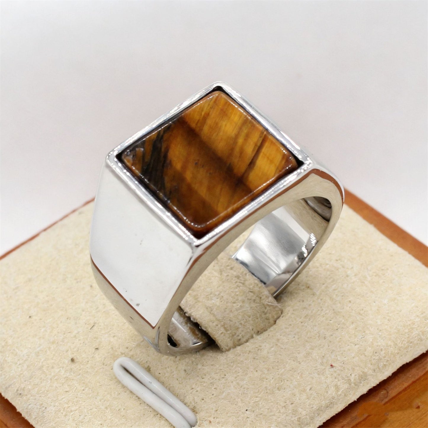 Planderful Everyday Genie Titanium Steel Ring For Men Unisex With Square Stone Statement