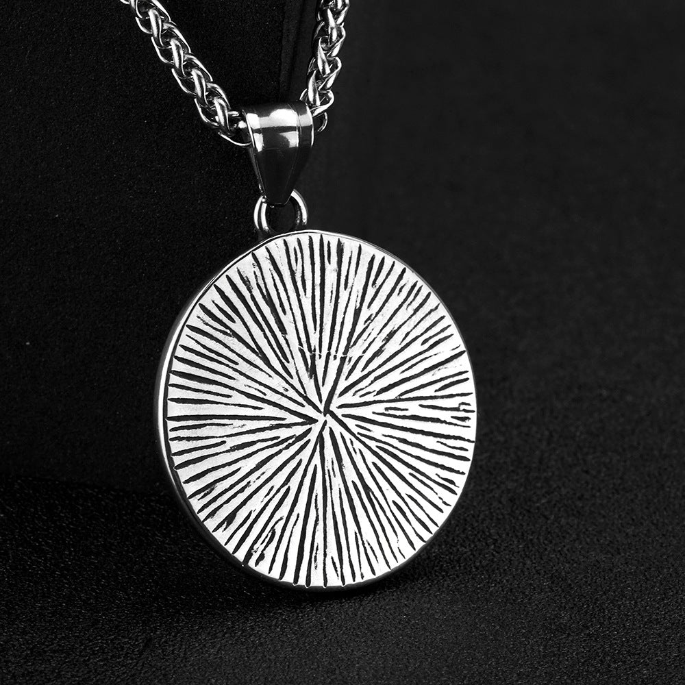 European And American Jewelry Stainless Steel Men's Pendant Necklace Retro Triangle Logo