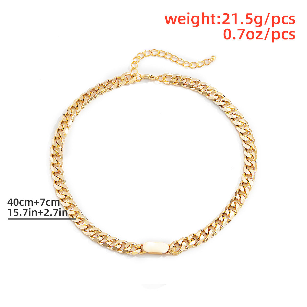 Planderful Metal Chain Necklace For Men Bold Geometric Hip Hop Statement Jewelry