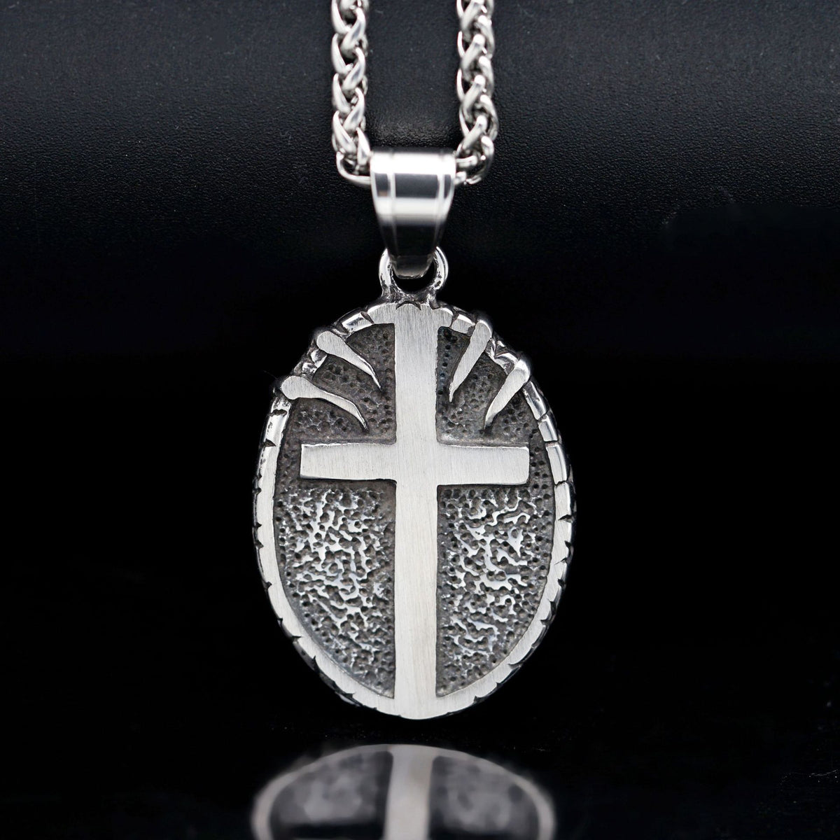Vintage Skull Cross Stainless Steel Pendant Necklace