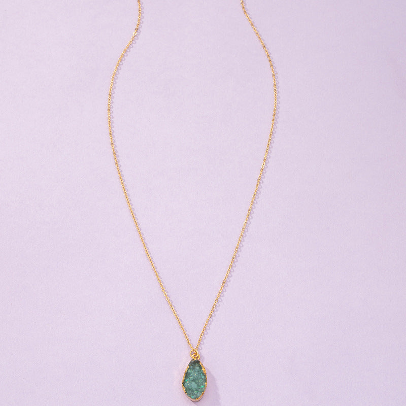 Luxurious Crystal Sprout Necklace with Enamel Detail