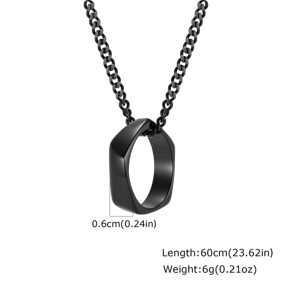 Cold Wind Stainless Steel Design Geometric Mobius Ring Pendant