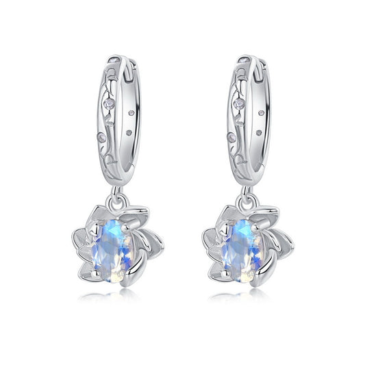 Planderful Everyday Genie Earrings – Elegant Blue Moonlight Lotus Design