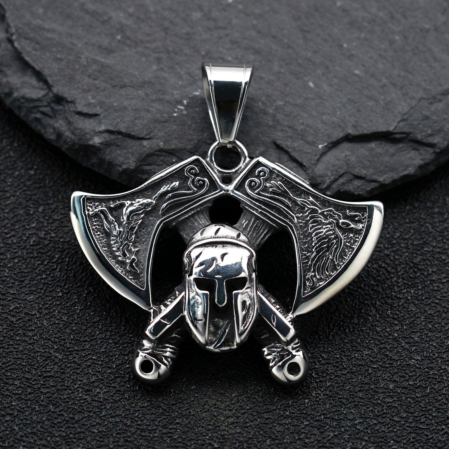 Steel Necklace - Vintage Viking Pendant