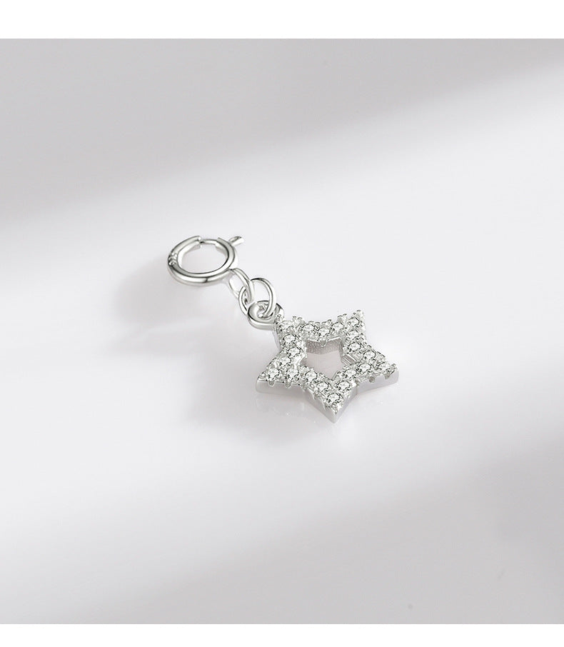 Dainty Zircon Micro-Inlaid Star Pendant - Sterling Silver