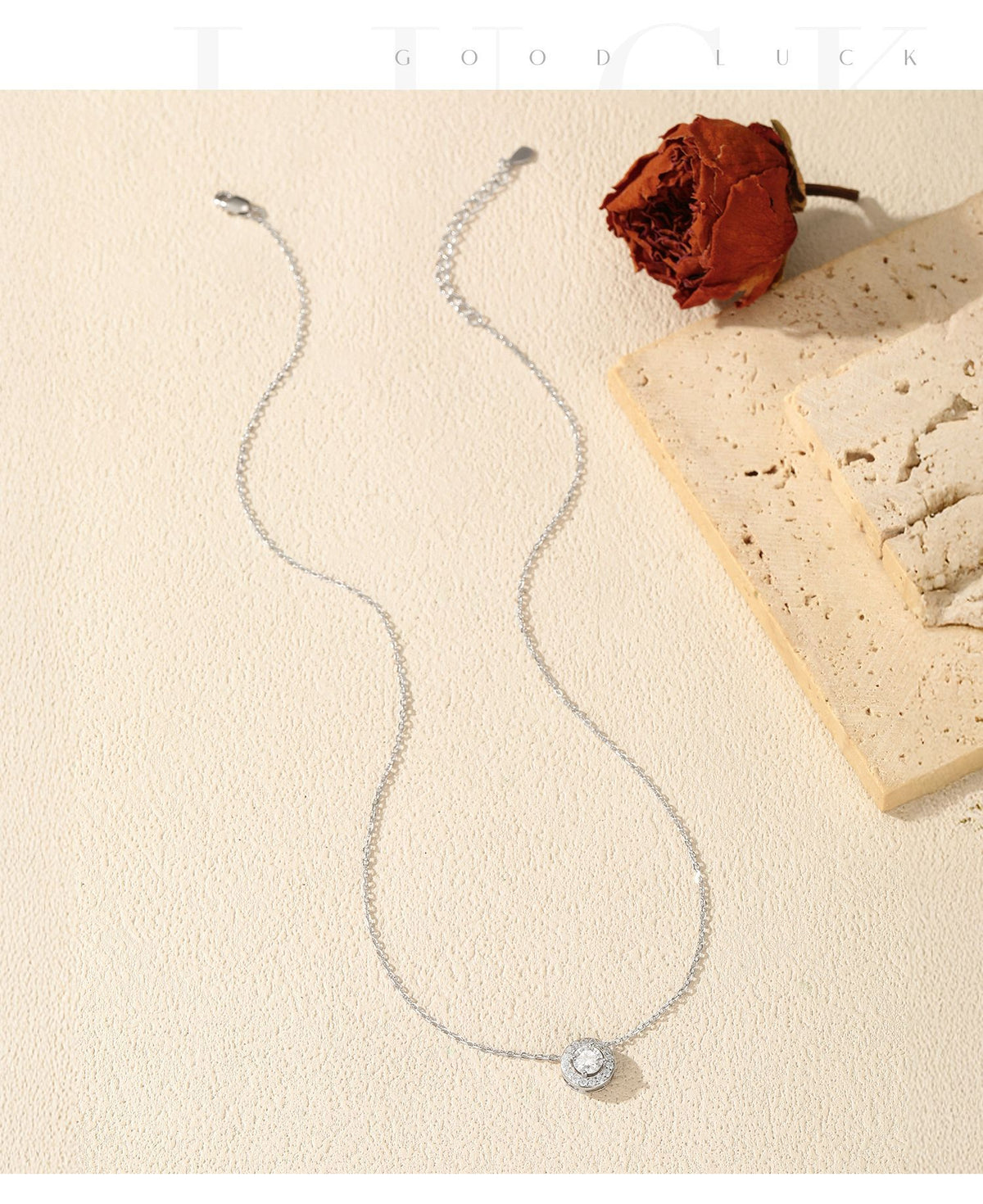 925 Sterling Silver Round Moissanite Necklace