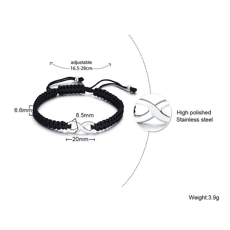 Adjustable Anka Titanium Steel Cross Nylon Rope Bracelet Red Black Braided Rope Bracelet for Men