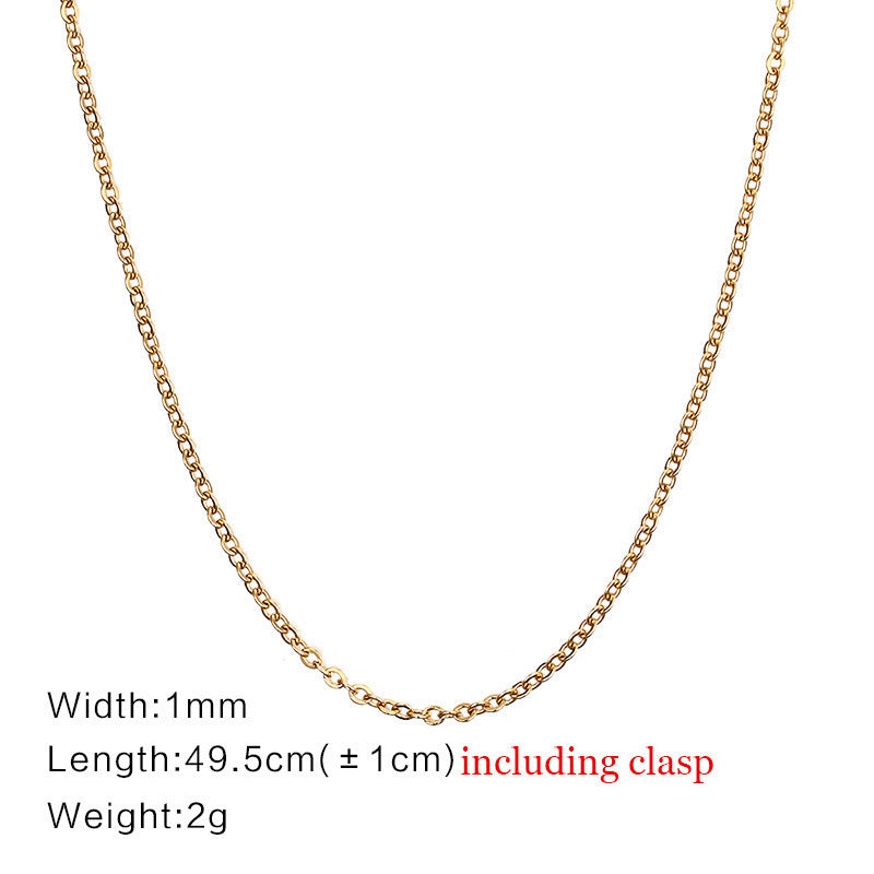Rose Gold Titanium Steel Electroplated O-Shaped Chain Necklace
