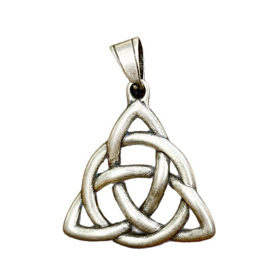 Nordic Antique Silver Viking Celtic Knot Pendant – Compass Stainless Steel Necklace