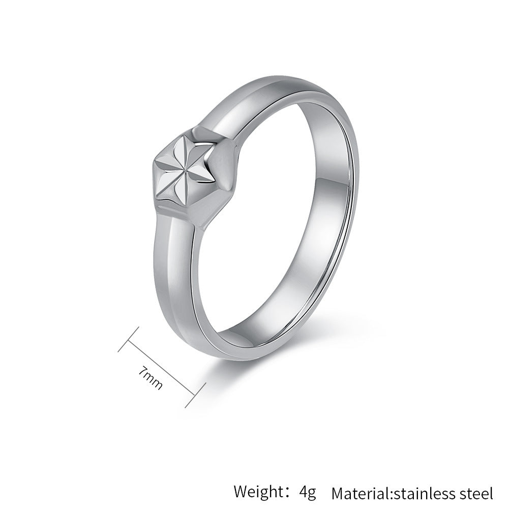 Planderful Stacked Titanium Steel Ring Set For Women Elegant Light Luxury Three Piece Jewelry
