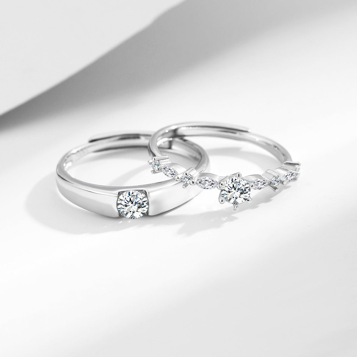 Minimalist Moon Sun S925 Sterling Silver Ring