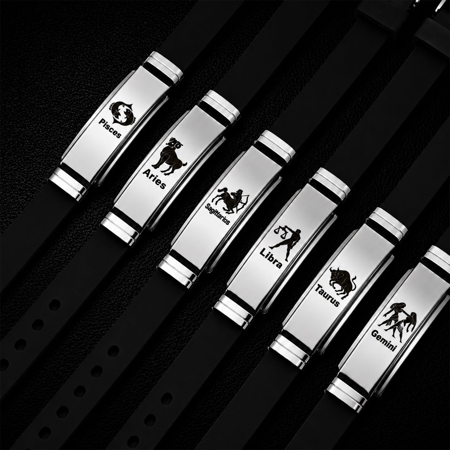 Planderful Twelve Constellations Bracelet Premium Stainless Steel Curved Design For Men Unisex Everyday Gift