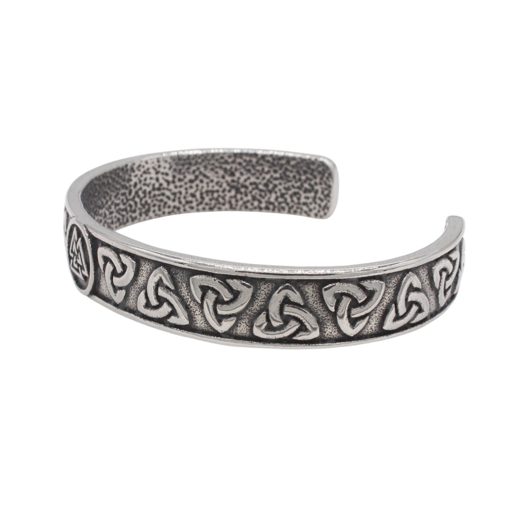 Planderful Viking Durable Titanium Steel Bracelet For Men And Unisex Open Cuff With Retro Protection