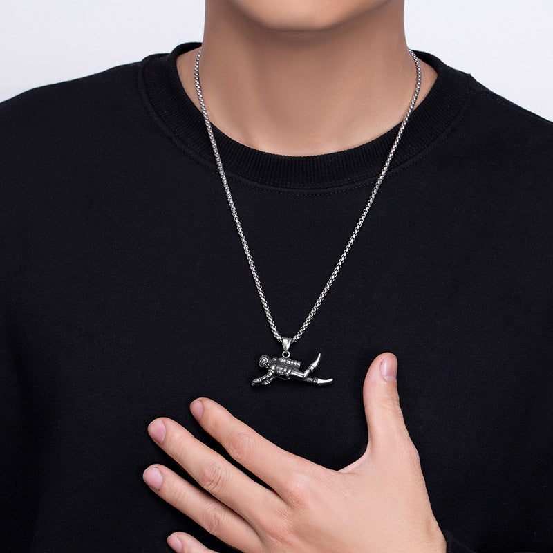 Steel Necklace – Statement Men's Long Necklace