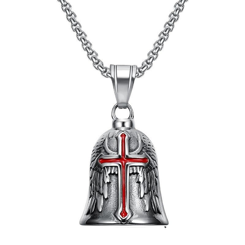 Biker Viking Feather Stainless Steel Pendant Necklace