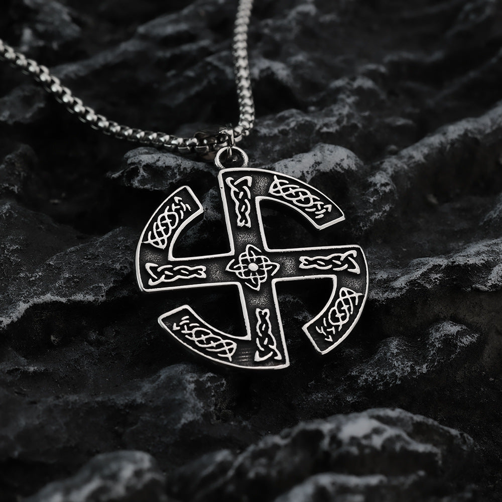 Vintage Stainless Steel Men's Pendant Viking Necklace for Men