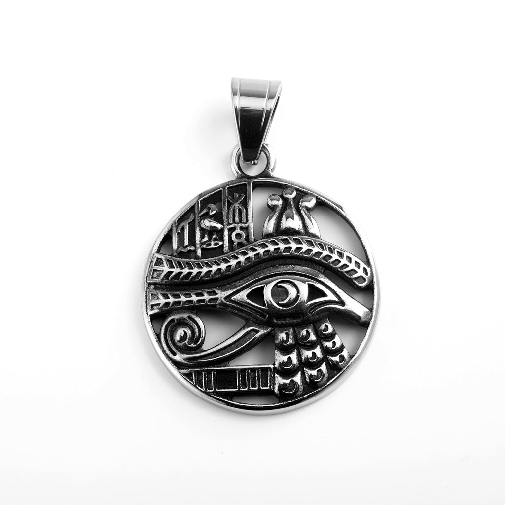 Vintage Egyptian Stainless Steel Men's Pendant Necklace