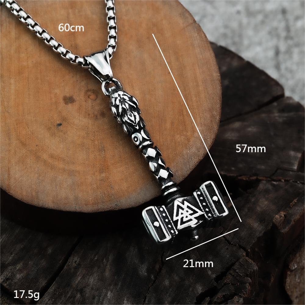 Titanium Steel Viking Necklace With Quake Triangular Pendant For Men Planderful Nordic Gift