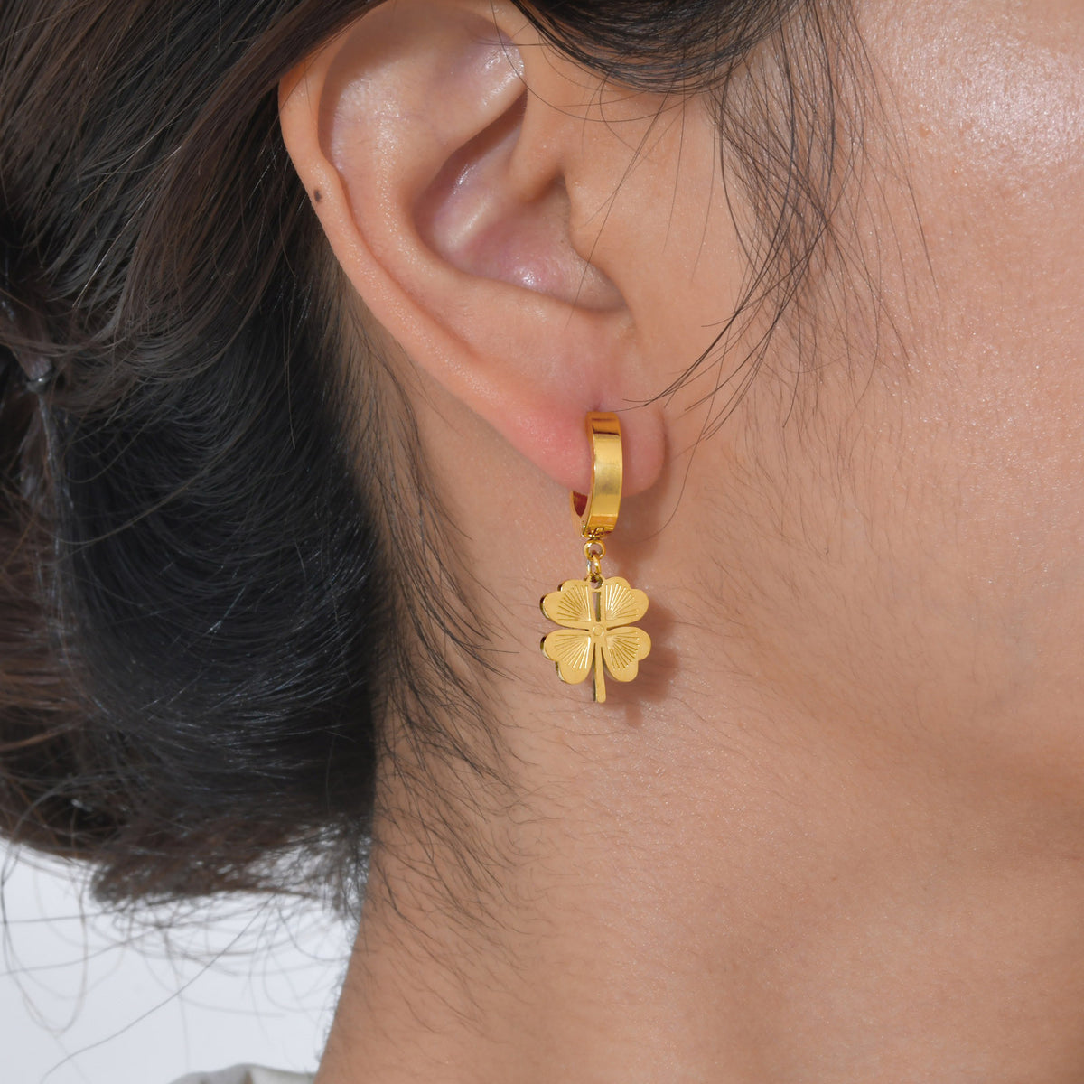 Polished Gold-Tone Stainless Steel Earrings