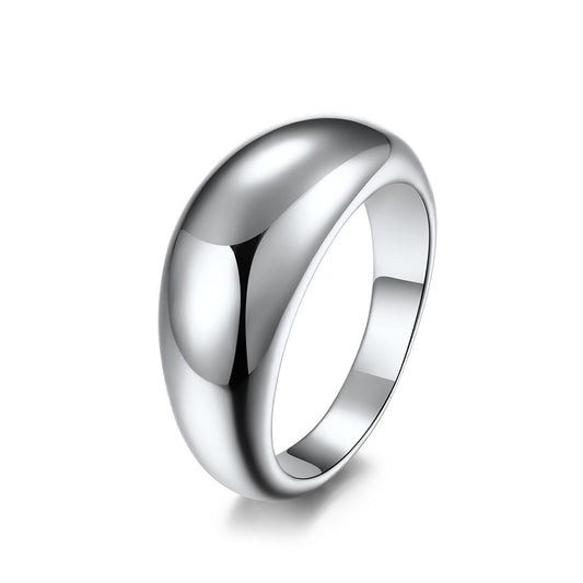 Planderful Titanium Steel Ring Unisex Retro Curved Water Drop Design For Men Women Couples Durable Daily Wear