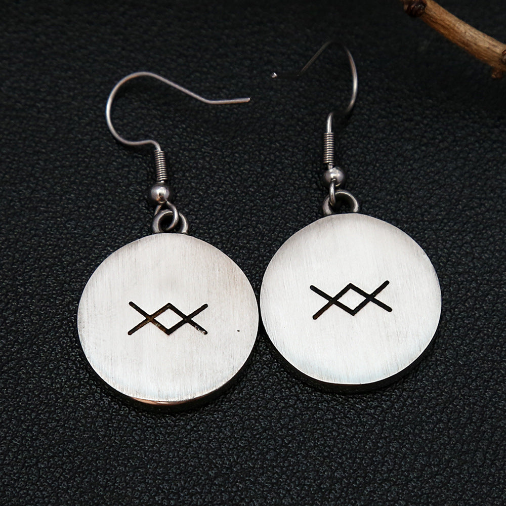 Cross-Border Nordic Culture Viking Compass Men's Earrings