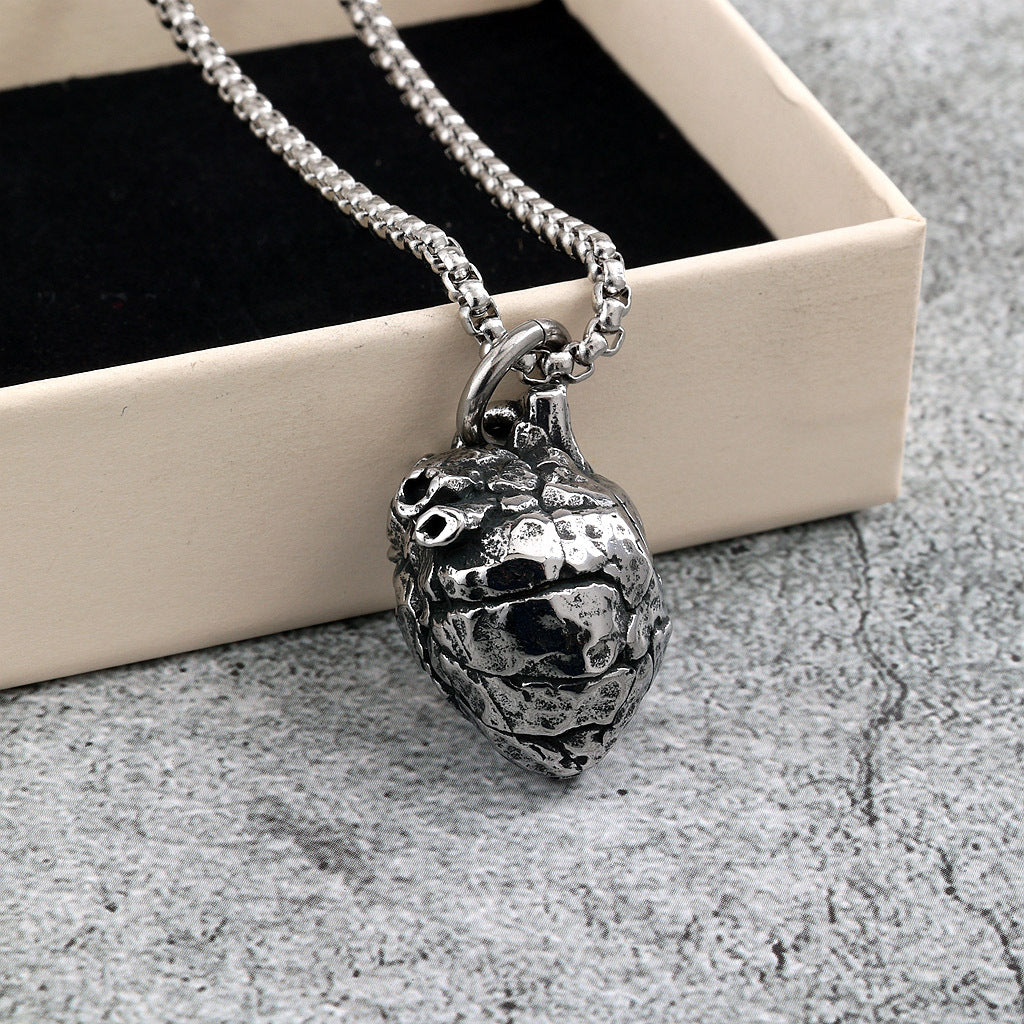 Punk Heart Stainless Steel Pendant Necklace