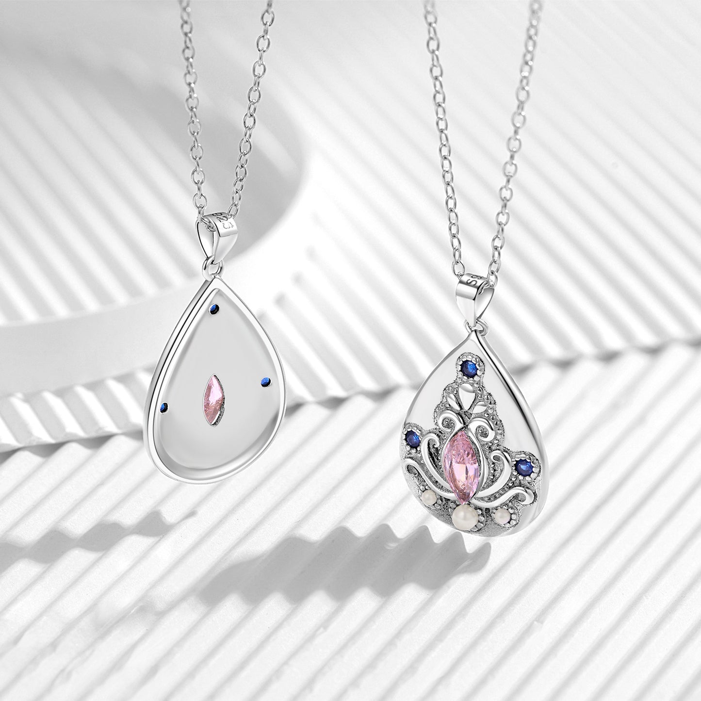 Planderful Everyday Genie – Creative Retro Style Necklace S925 Sterling Silver Inlaid Pearl High Carbon Zircon Water Drop Women's Jewelry