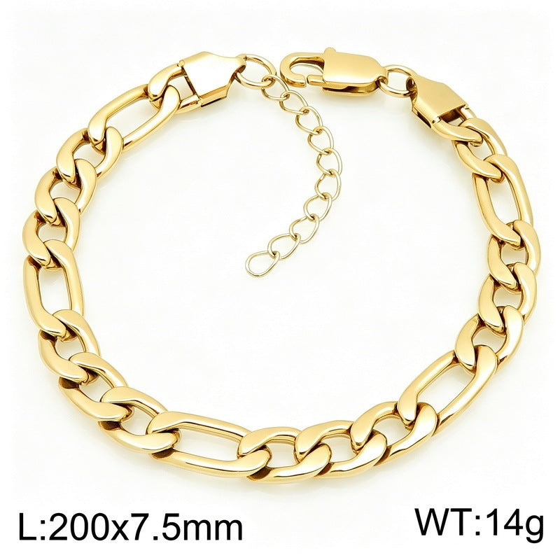 Figaro Titanium Steel Bracelet – Daily Unisex Neutral Wind Element Chain Nk Chain Bracelet