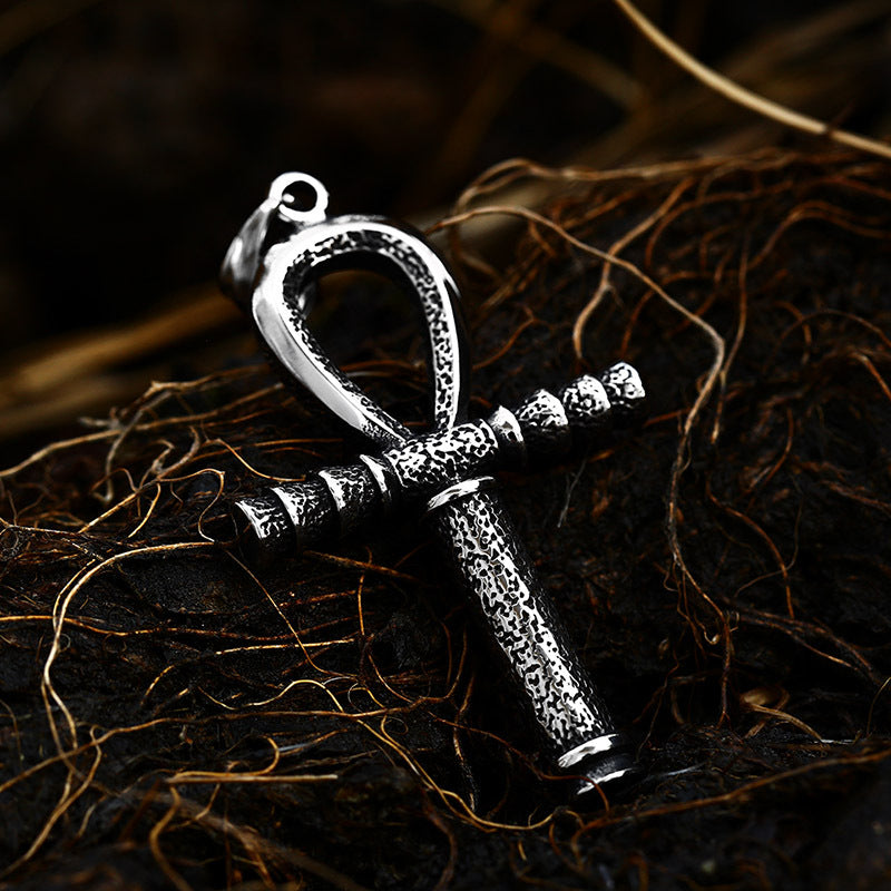 Retro Titanium Steel Cross Pendant for Men - Wholesale Scepter Design