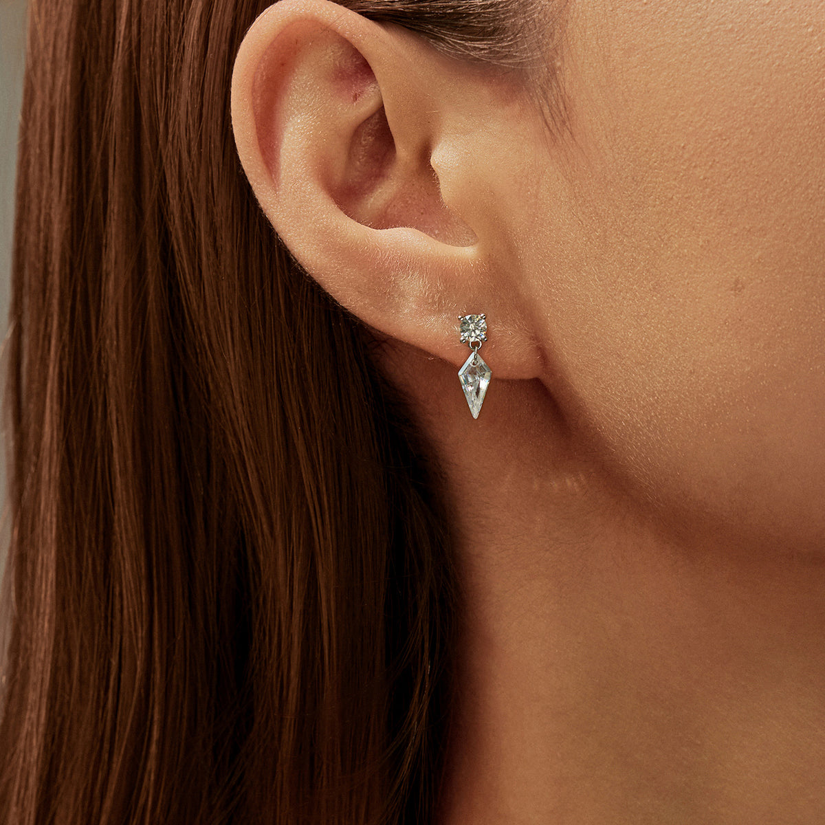 925 Sterling Silver Kite-Cut Earrings