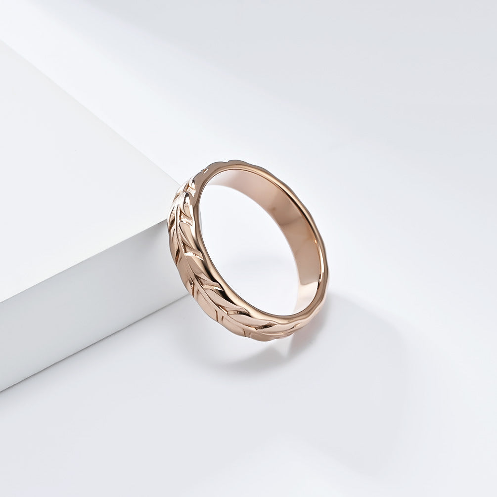 Planderful Everyday Genie Rhombus Tulip Titanium Steel Ring For Women Light Luxury Gold Plated