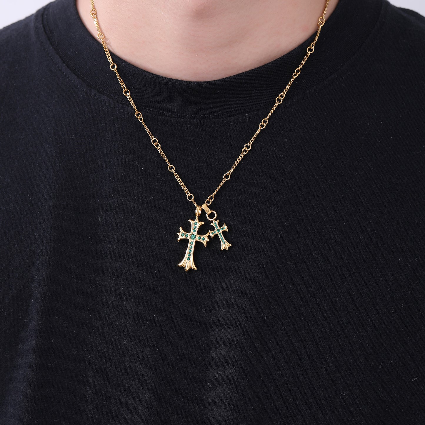 Planderful Jewelry Titanium Steel Necklace With Zircon