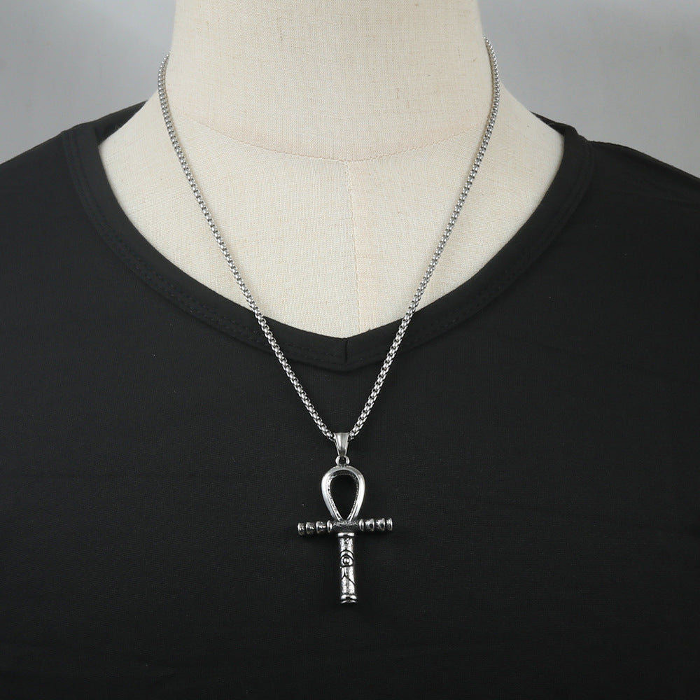 European And American Stainless Steel Cross Pendant Necklace