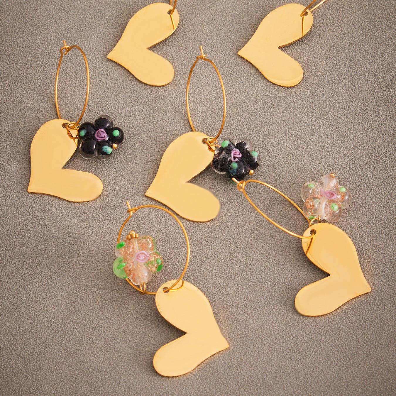 Planderful Resin Flower Earrings 18K Gold Plated Women