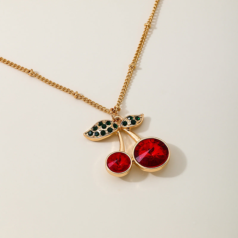 Planderful Vienna Verve Necklace – Cute Metal Cherry Pendant Design