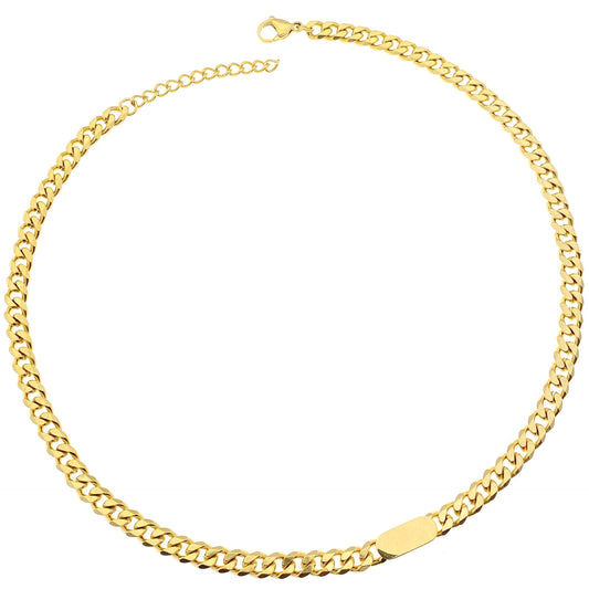 Planderful Jewelry Gold Steel Chain Necklace for Men