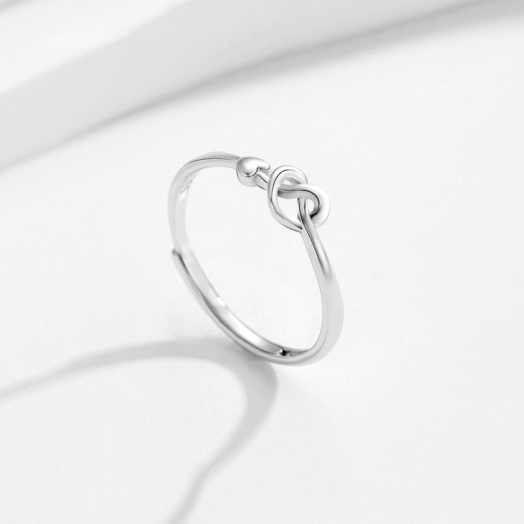 Planderful S925 Sterling Silver Heart Ring For Women Adjustable Everyday Elegant Gift