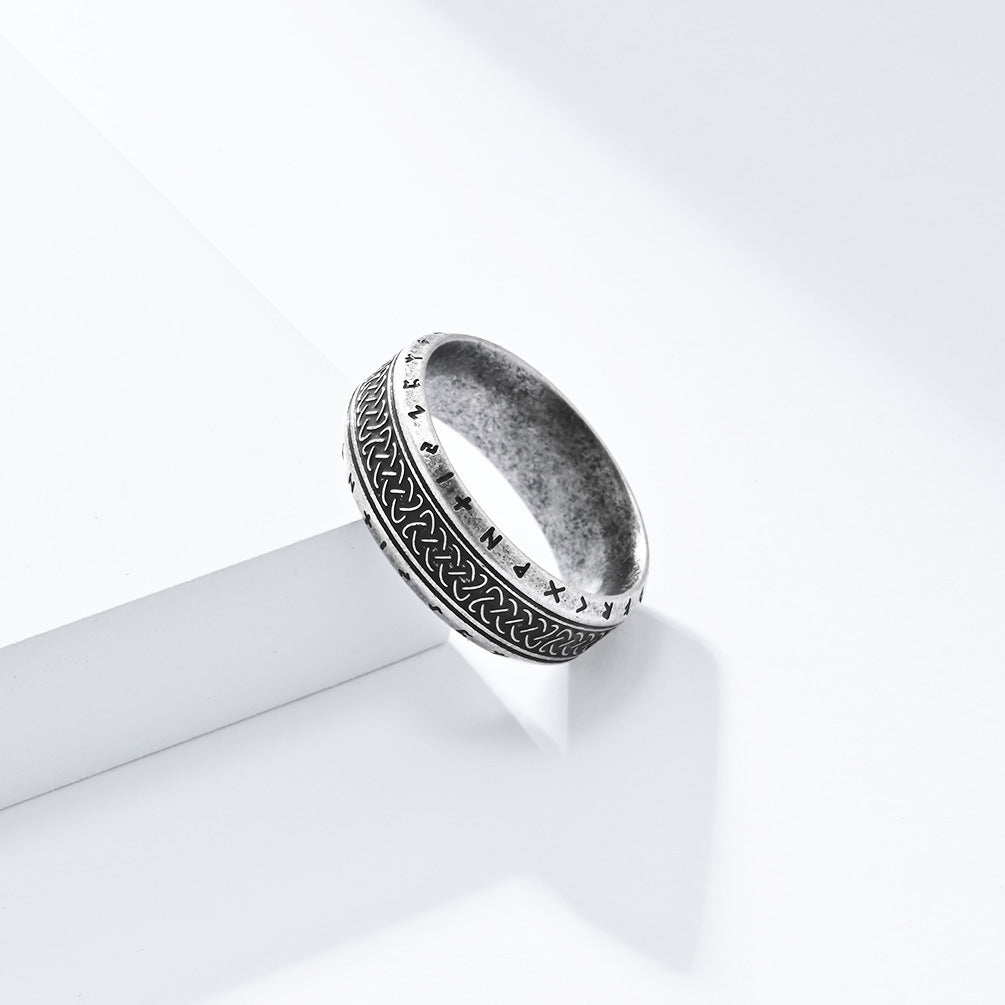 Nordic Retro Celtic Knot Viking Titanium Steel Ring for Men