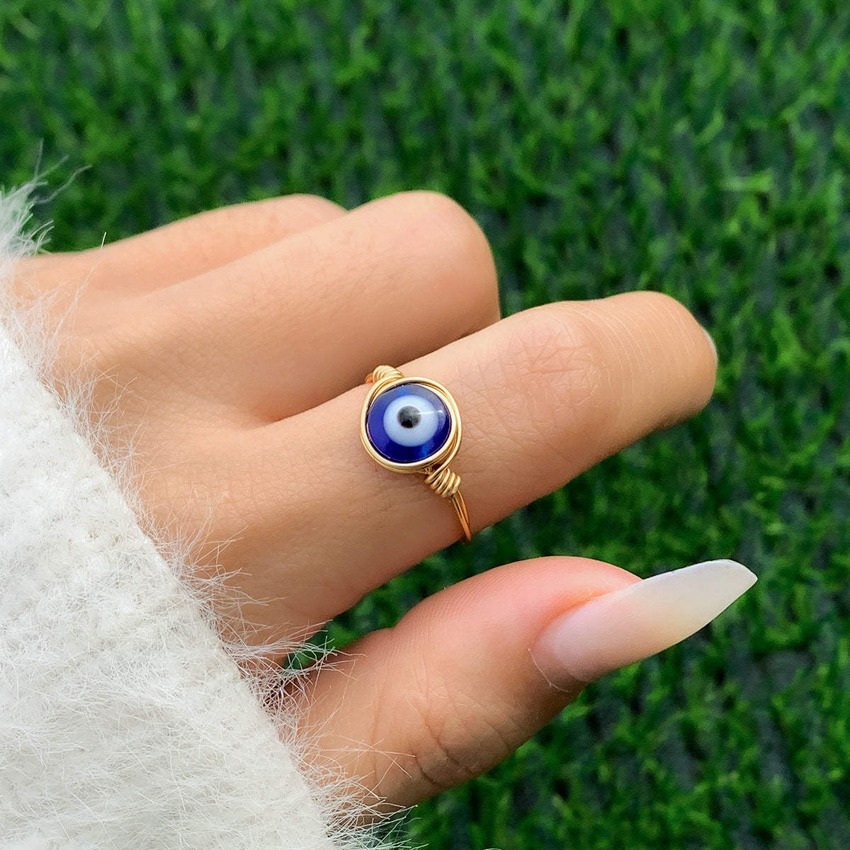 Artistic Glow Ring Needle in Vienna - Women's Alloy Ring with Luminous Pastoral Elements