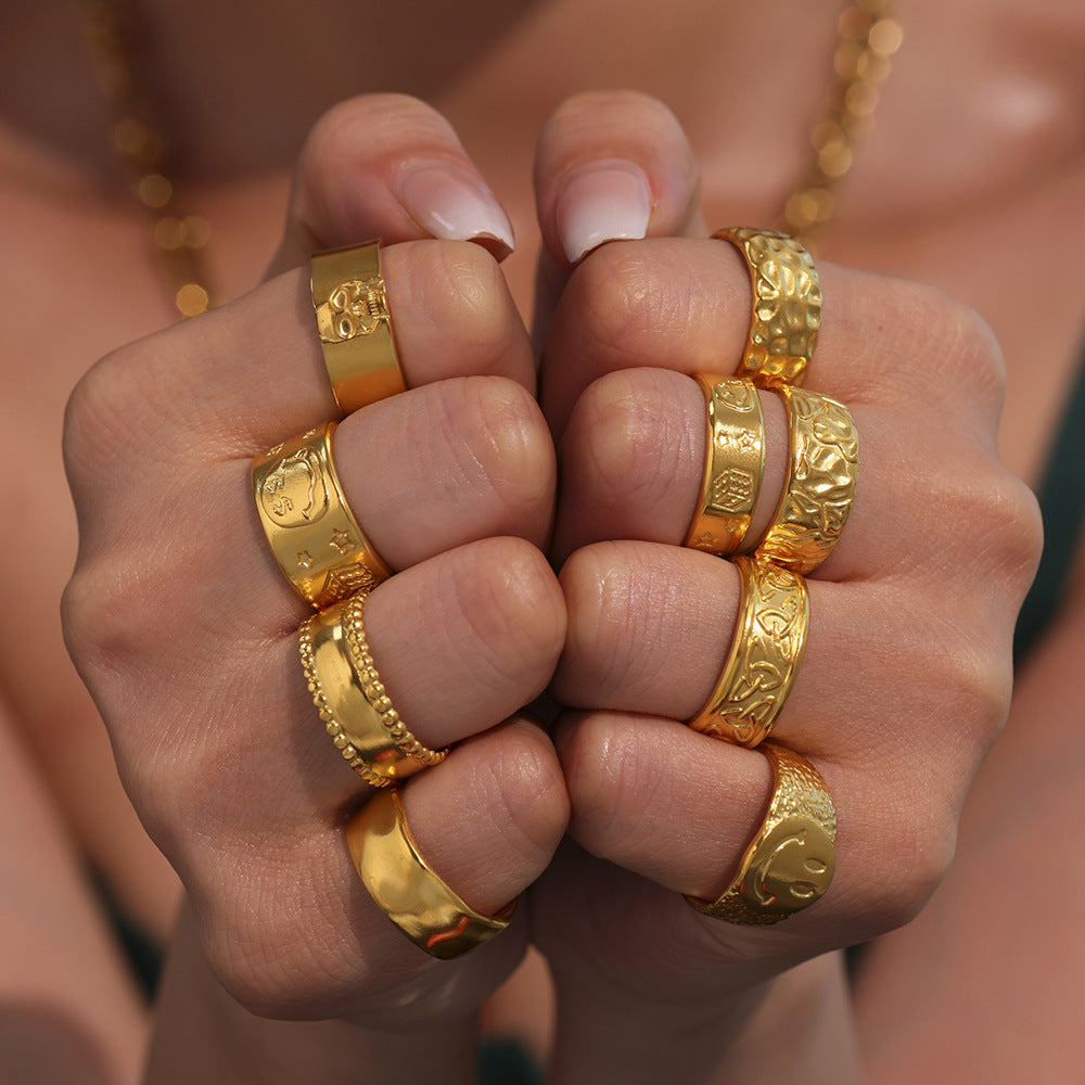 Planderful Open Ring Stainless Steel Ring Unisex Colorfast