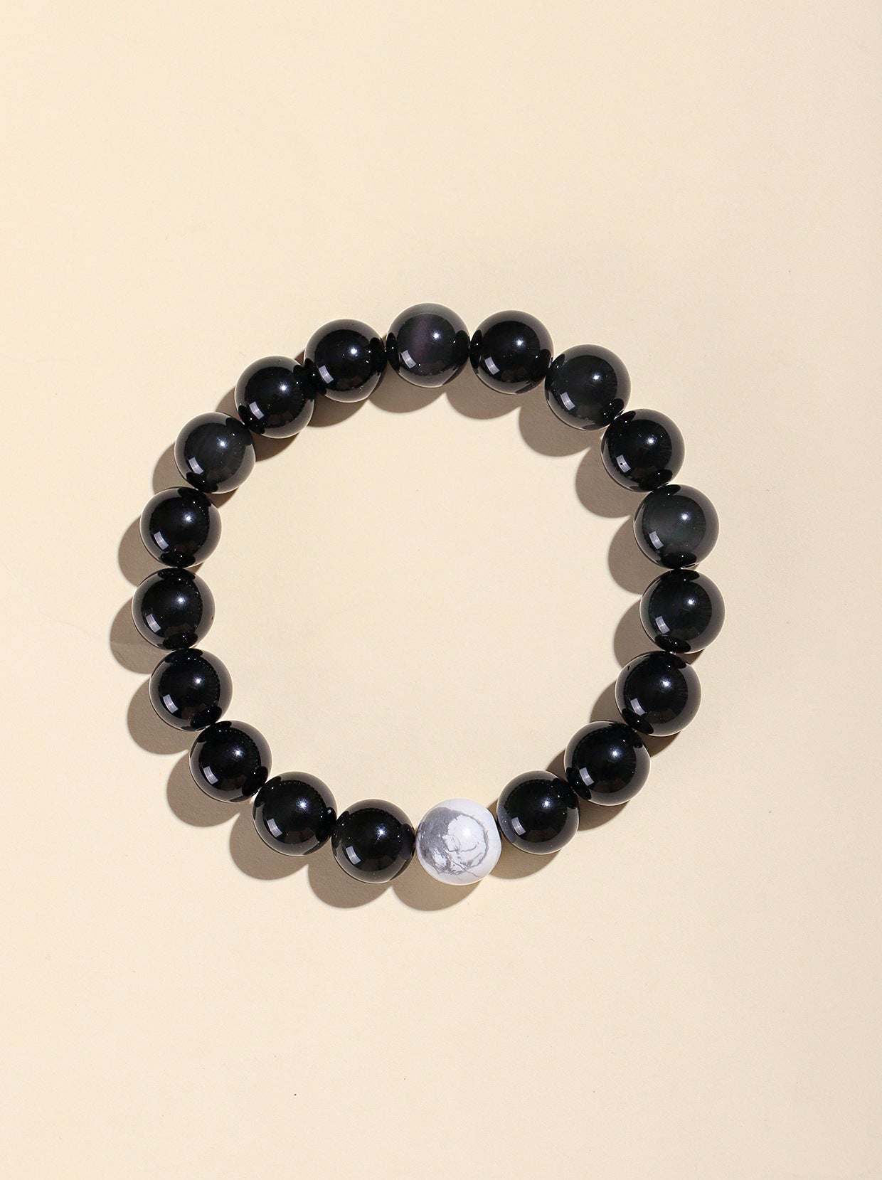 Planderful Fortune's Favor Bracelet – Elegant Obsidian Beaded Design