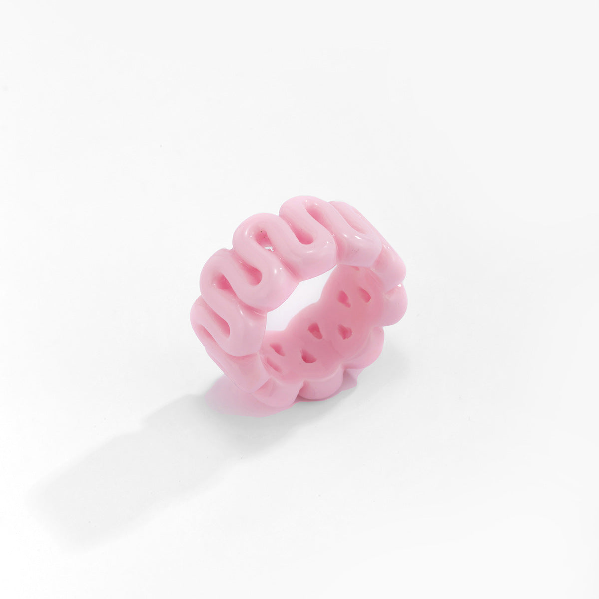 Sweet Cool Wave Geometric Ring and Simple Bracelet Set with Creative Pastoral Design