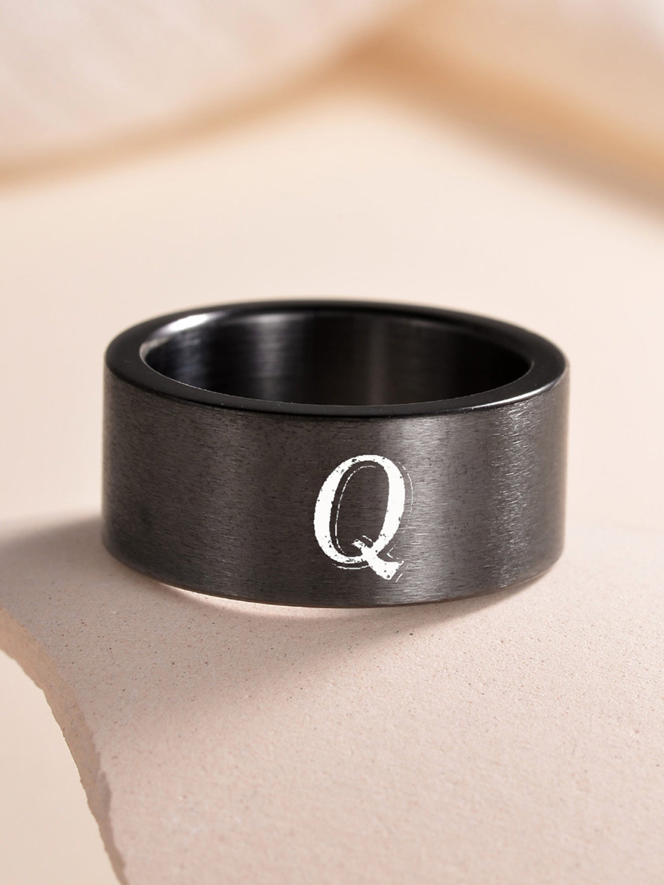 Planderful Everyday Genie Fade Resistant Stainless Steel Letter Ring For Men And Women