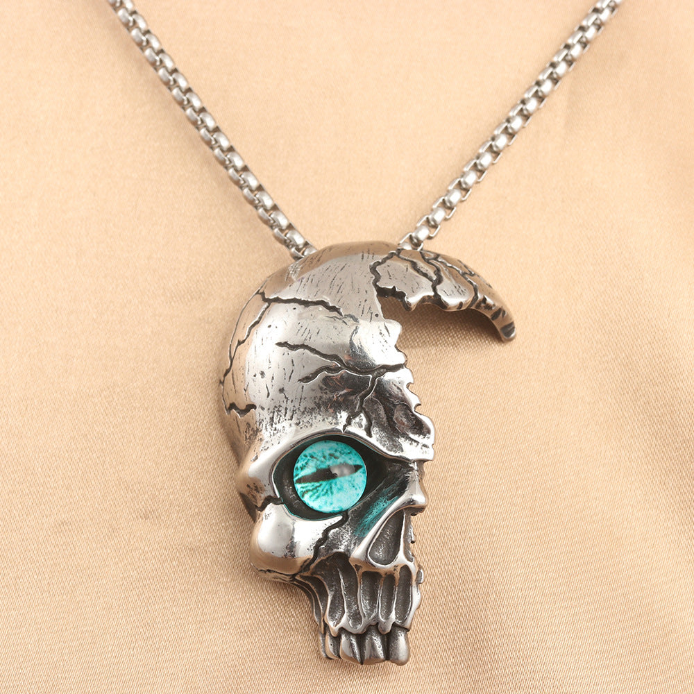 European And American Stainless Steel Skull Pendant Necklace