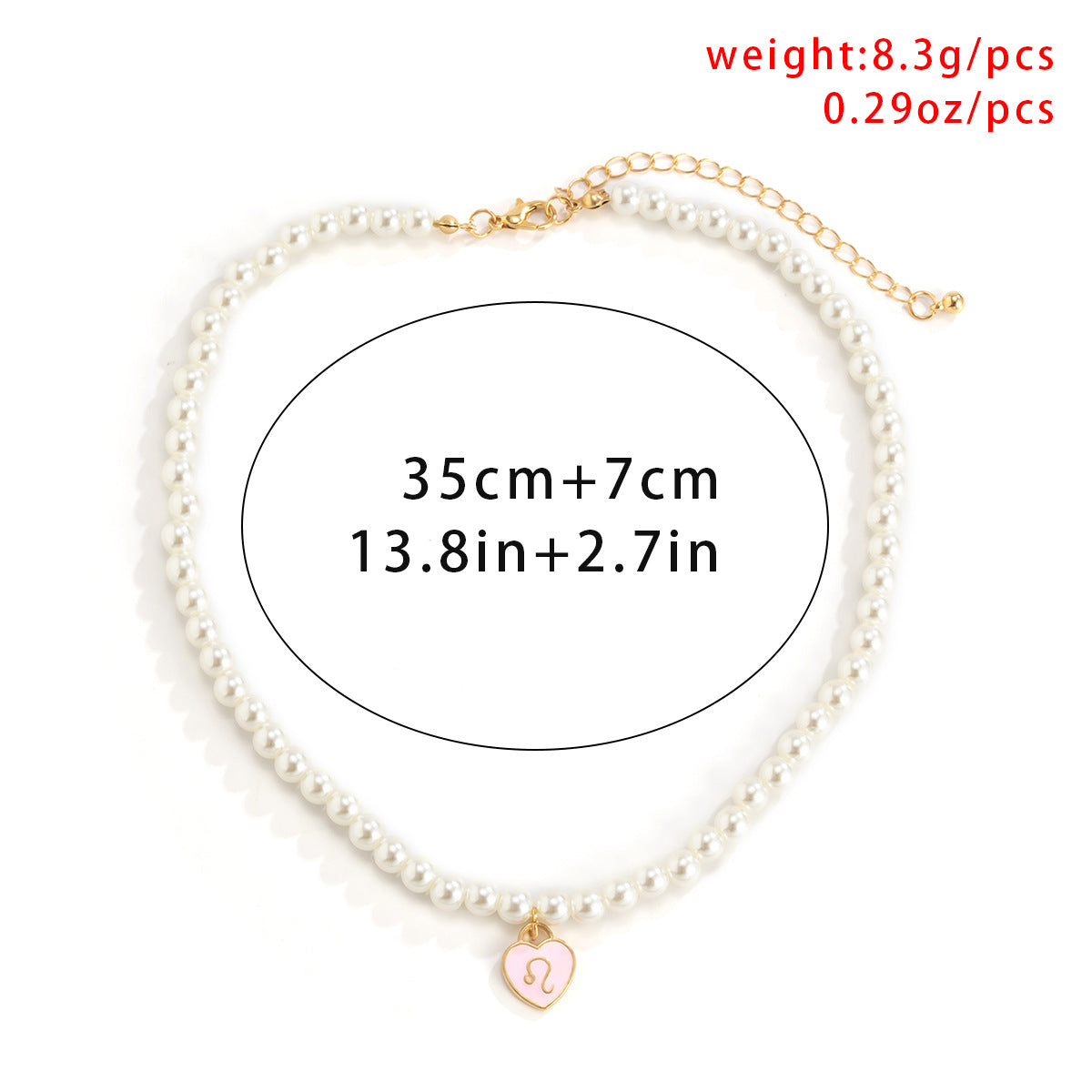 Planderful Vienna Verve Constellation Imitation Pearl Clavicle Necklace For Fashionable Women Double Sided Pendant