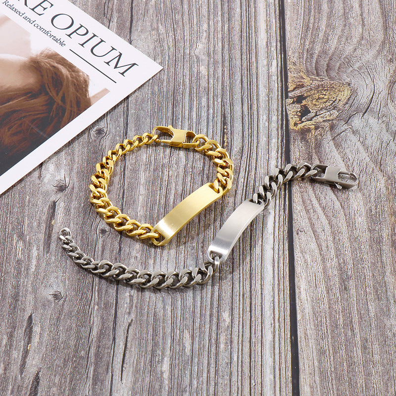 Planderful Adjustable Men Titanium Steel Cuban Bracelet