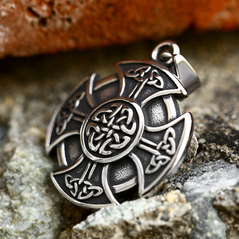 Retro Viking Celtic Knot Cross Pendant for Men - Wholesale Stainless Steel Accessories